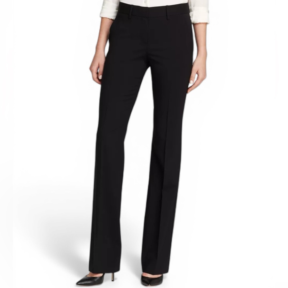 Theory Custom Max 2 Edition Black Straight Leg Wool blend Women's Pants Sz 0